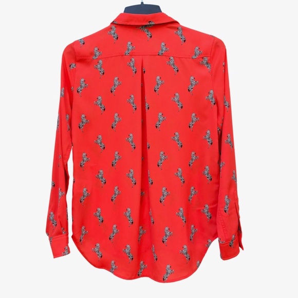 On 34th Vibrant Orange Zebra Print Blouse - Picture 2 of 3